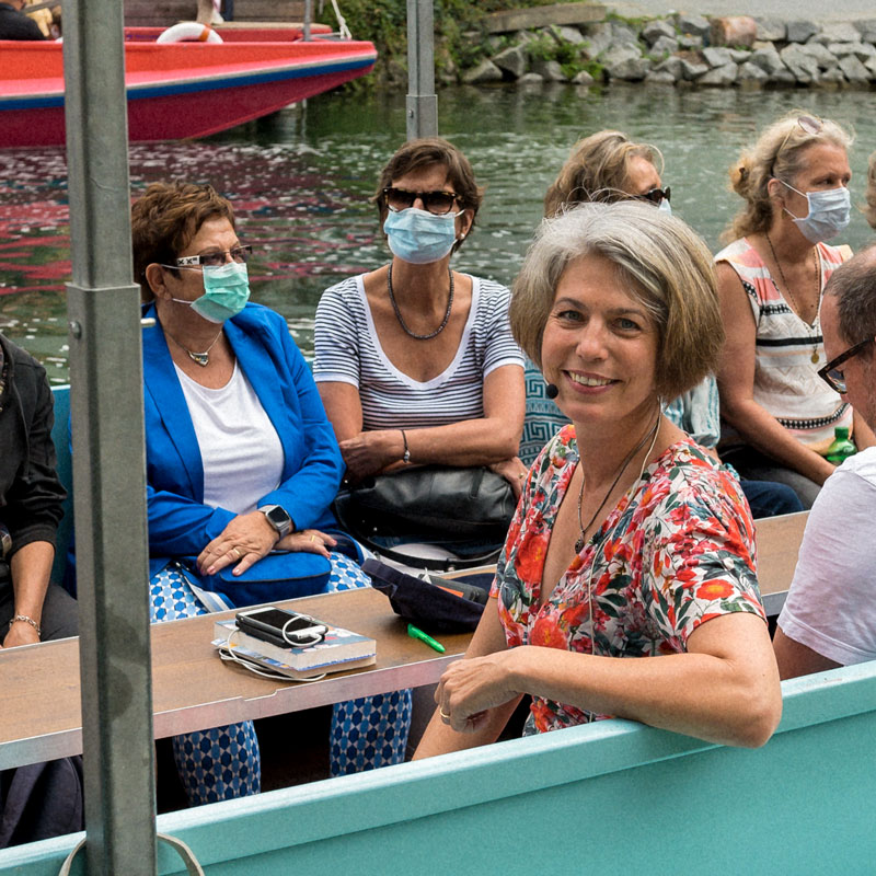 Lesung von Christiane Wünsche auf dem Literaturboot, Schweiz, Neuhausen am Rheinfall